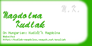 magdolna kudlak business card